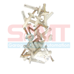Set of plastic wall plugs and gold screws for garage or gate automation hardware installation, supplied in Prestons, New South Wales, Australia