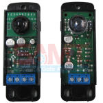 Internal view of SAMT automatic garage door sensor electronics, showing circuit detail in Prestons, New South Wales, Australia.