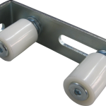 Adjustable double roller guide bracket for sliding gate motors, SAMT Garage & Gate Automation, Prestons, New South Wales, Australia.