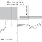 Technical installation drawing for automatic swing gate motor, SAMT Garage & Gate Automation, Prestons, New South Wales, Australia.