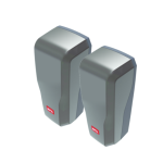 Pair of black and grey outdoor safety photocells for automated gates with infrared sensors in Prestons, New South Wales, Australia