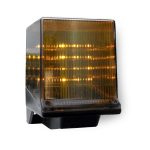 Amber flashing warning light for automated gate or garage door system in Prestons, New South Wales, Australia