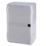 Grey weatherproof control box for gate automation system, in Prestons, New South Wales, Australia