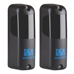 Pair of DEA infrared safety sensors for automatic gate opener installation by SAMT in Prestons, Australia.