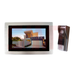 Video intercom system set with monitor displaying a house and an outdoor call station camera unit, used for visitor access control in Prestons, New South Wales, Australia.