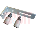 Top view of heavy-duty gate guide roller bracket, compatible with automatic gate motors, SAMT, Prestons, Australia.