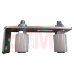 Side view of adjustable guide roller bracket for sliding gate opener, SAMT Garage & Gate Automation, New South Wales, Australia.