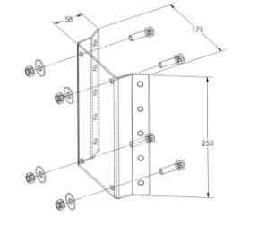 Gliderol garage door mounting bracket technical drawing, with dimensions, in Prestons, New South Wales, Australia.