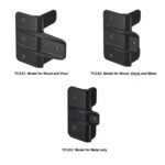 Three black polymer gate stops for wood, metal, vinyl gates in Prestons, New South Wales, Australia.