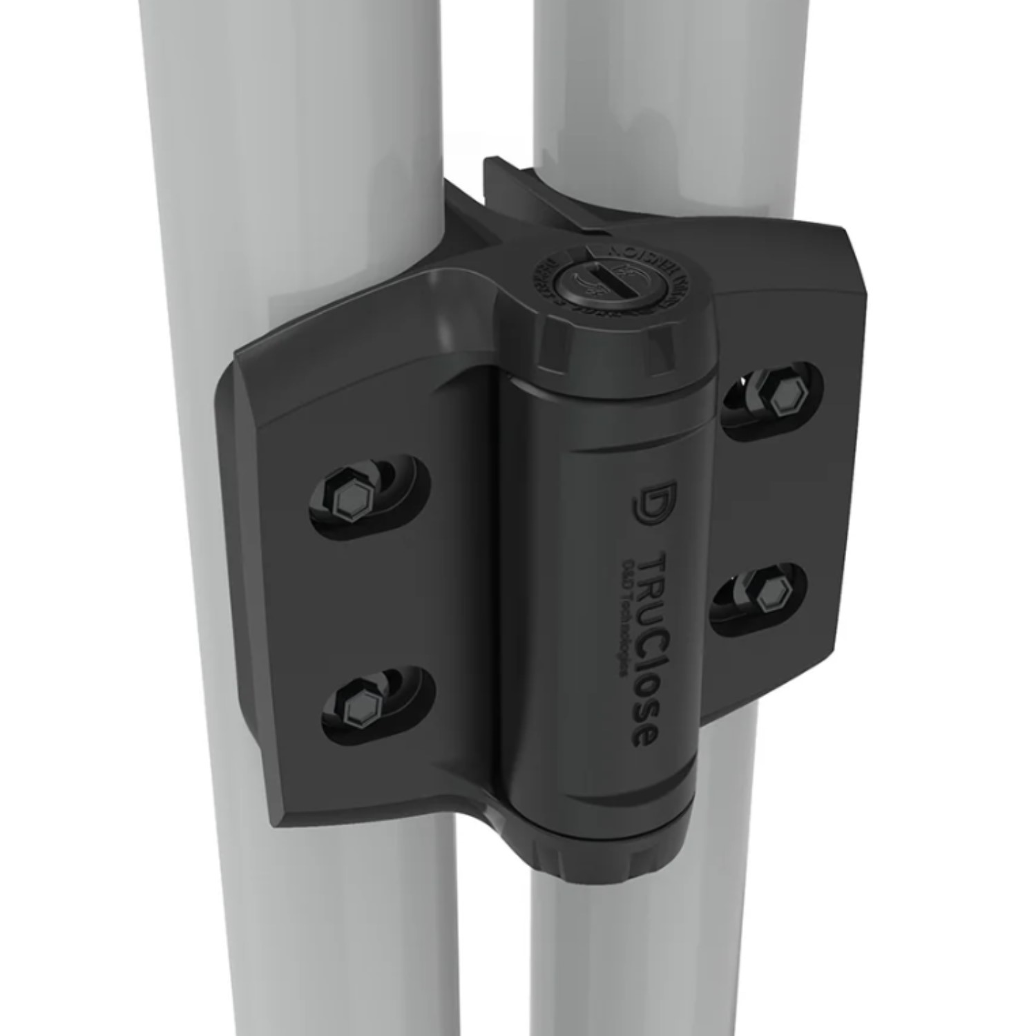 TruClose Series 3 heavy-duty gate hinge installed on metal posts in Prestons, New South Wales, Australia.