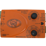 Orange sliding gate motor controller unit for automatic gate opener installation by SAMT Garage & Gate Automation in Prestons, New South Wales, Australia.